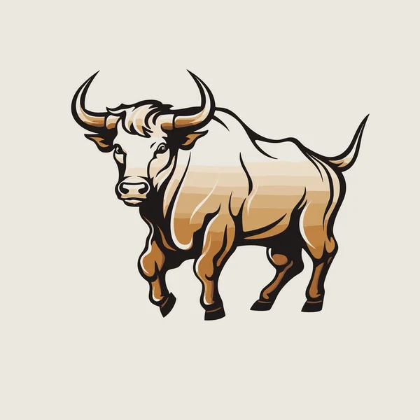 Bull Bull Hand Drawn Illustration Vector Doodle Style Cartoon Illustration — Stock Vector