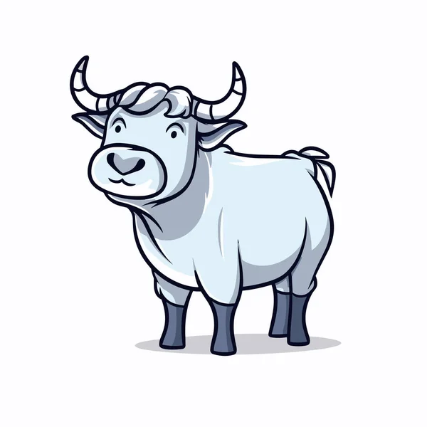 Toro Ilustración Mano Bull Vector Doodle Estilo Ilustración Dibujos Animados — Vector de stock