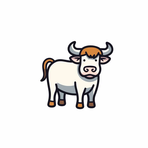 Toro Ilustración Mano Bull Vector Doodle Estilo Ilustración Dibujos Animados — Vector de stock