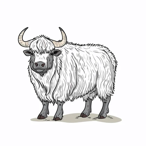 Een Stier Bullock Met Hand Getekend Illustratie Vector Doodle Stijl — Stockvector