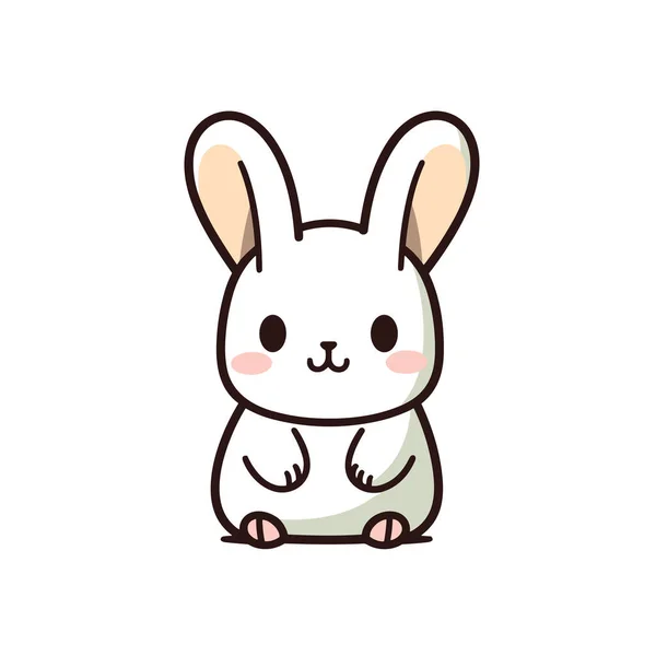 Coniglietto Illustrazione Disegnata Mano Bunny Illustrazione Del Fumetto Stile Doodle — Vettoriale Stock
