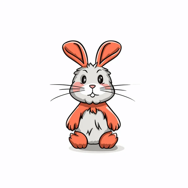 Bunny Králíček Ručně Kreslený Ilustrace Vektorové Kreslené Kreslené Ilustrace — Stockový vektor