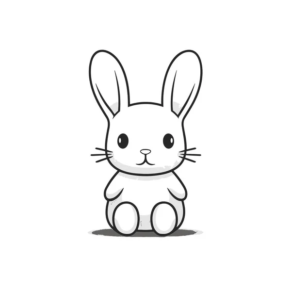 兔子手绘插图 矢量涂鸦风格卡通画 — 图库矢量图片