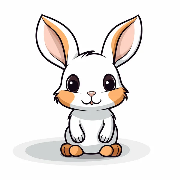 Tavşancık Elle Çizilmiş Tavşan Resmi Vektör Karalama Stili Çizgi Film — Stok Vektör