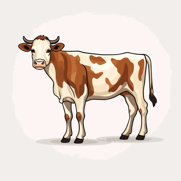 奶牛手绘插图 矢量涂鸦风格卡通画 — 图库矢量图片