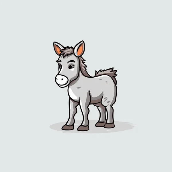 Donkey Donkey Hand Drawn Illustration Vector Doodle Style Cartoon Illustration — Stock Vector