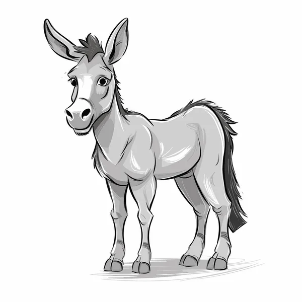 Burro Jack Donkey Jack Ilustração Desenhada Mão Vector Doodle Estilo —  Vetores de Stock