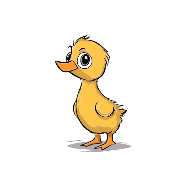 Duckling Duckling Handritad Illustration Vektor Klotter Stil Tecknad Illustration — Stock vektor