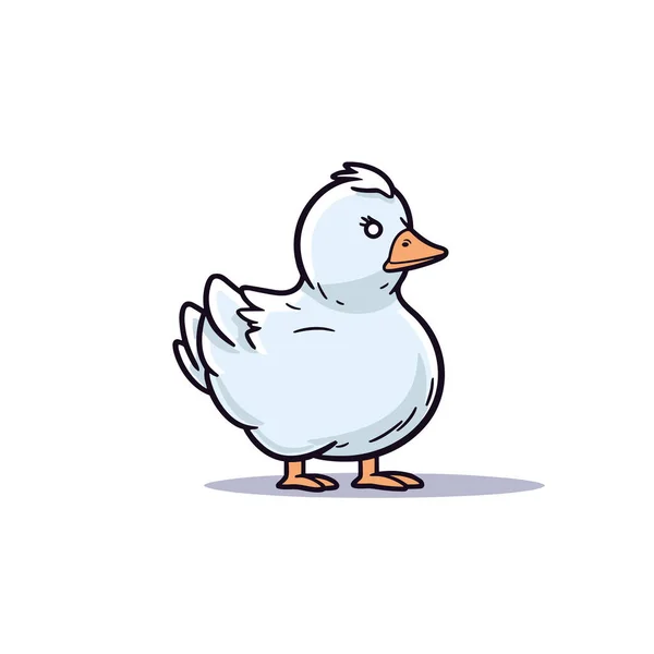 Ducka Duck Handritad Illustration Vektor Klotter Stil Tecknad Illustration — Stock vektor