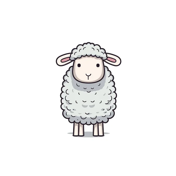 Dişi Koyunlar Elle Çizilmiş Bir Illüstrasyon Vektör Karalama Stili Çizgi — Stok Vektör