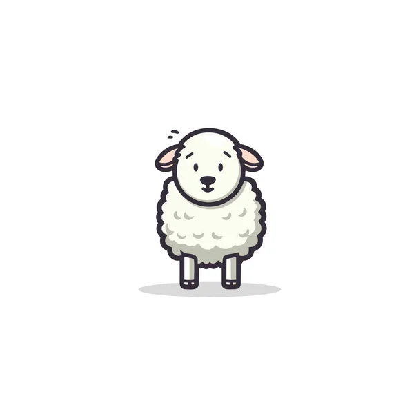 Dişi Koyunlar Elle Çizilmiş Bir Illüstrasyon Vektör Karalama Stili Çizgi — Stok Vektör