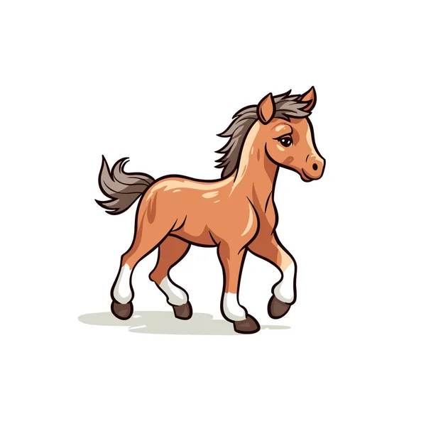 Foal Foal Hand Drawn Illustration Vector Doodle Style Cartoon Illustration — Stock Vector