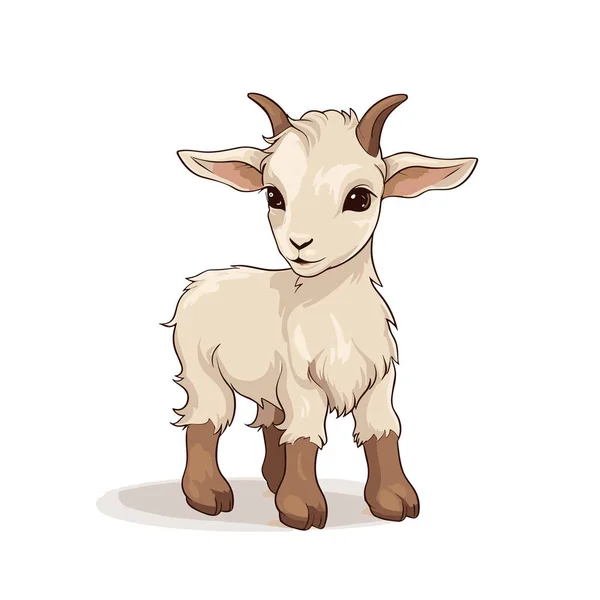 Goat Kid Goat Hand Drawn Illustration Vector Doodle Style Cartoon — Stock Vector
