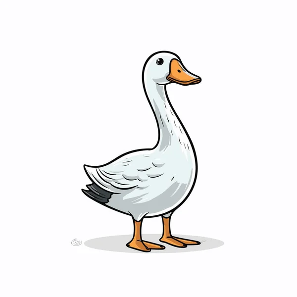 Goose Goose Hand Drawn Illustration Vector Doodle Style Cartoon Illustration — Stock Vector