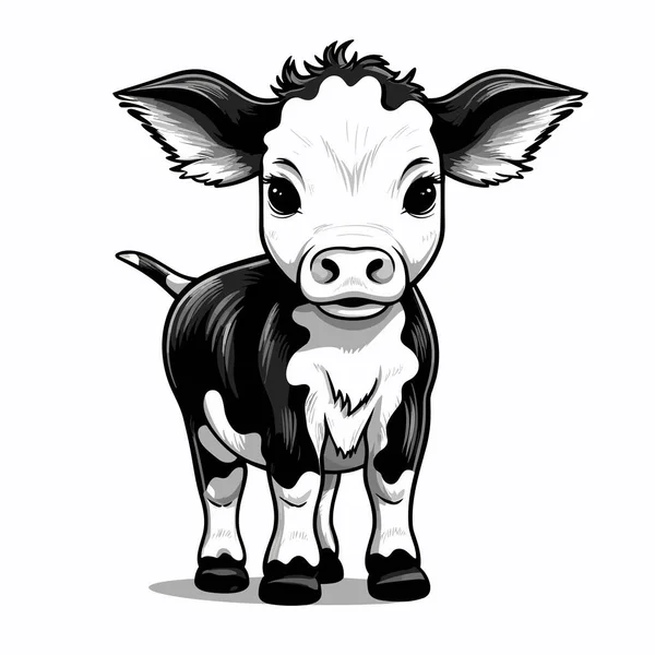 Heifer Heifer Hand Drawn Illustration Vector Doodle Style Cartoon Illustration — Stock Vector