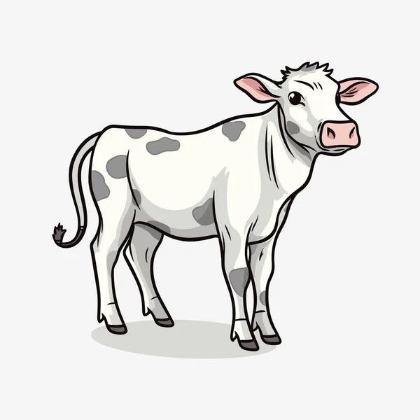 Een Vaars Heifer Met Hand Getekend Illustratie Vector Doodle Stijl — Stockvector