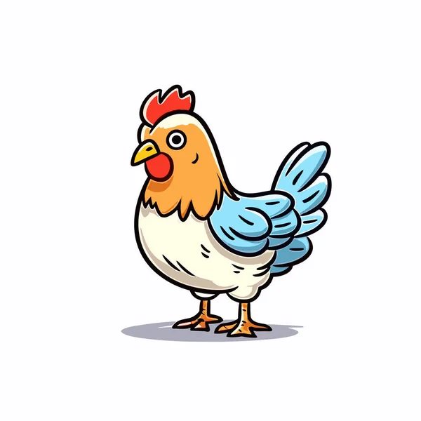 Kippen Kippen Met Hand Getekend Vector Doodle Stijl Cartoon Illustratie — Stockvector