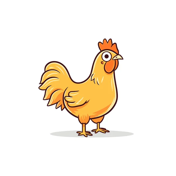 Kurczak Ilustracja Rysowana Ręcznie Przez Kurę Wektor Doodle Styl Kreskówki — Wektor stockowy