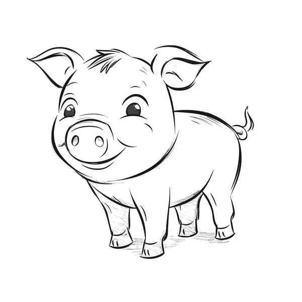 Hog Hog Hand Drawn Illustration Vector Doodle Style Cartoon Illustration — Stock Vector