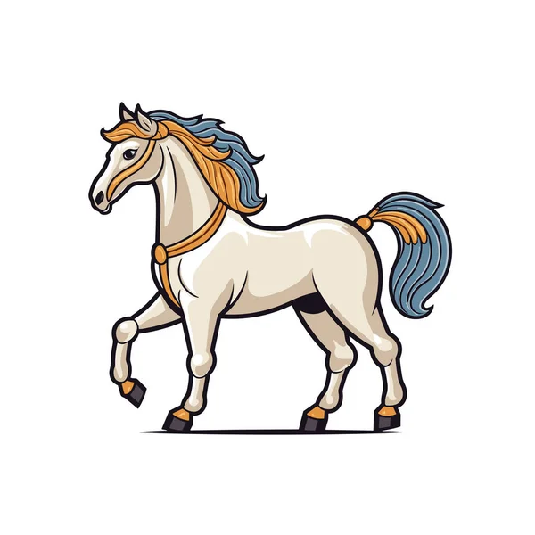 Paard Paard Met Hand Getekend Illustratie Vector Doodle Stijl Cartoon — Stockvector