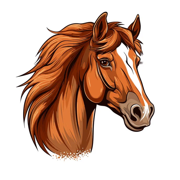 Kůň Ručně Kreslený Obrázek Koně Vektorové Kreslené Kreslené Ilustrace — Stockový vektor