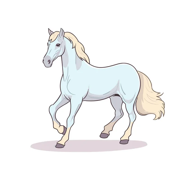 Cavallo Illustrazione Disegnata Mano Cavallo Illustrazione Del Fumetto Stile Doodle — Vettoriale Stock