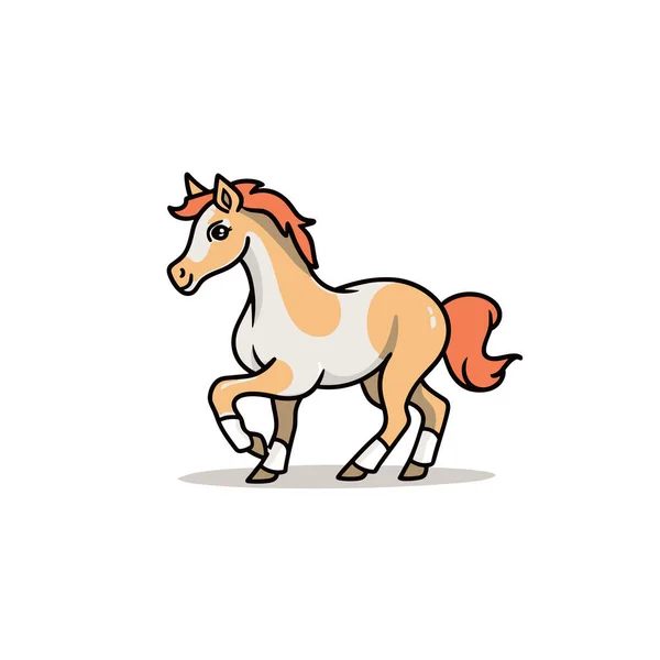 馬の手描きイラスト ベクトルドアスタイルの漫画イラスト — ストックベクタ