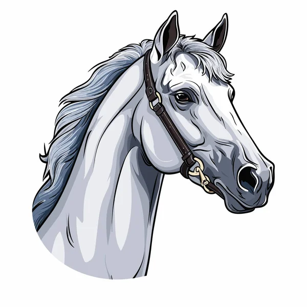 马的手绘插图 矢量涂鸦风格卡通画 — 图库矢量图片