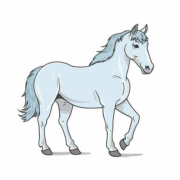 Pferd Pferdehandgezeichnete Illustration Zeichentrickfilm Vector Doodle Stil — Stockvektor