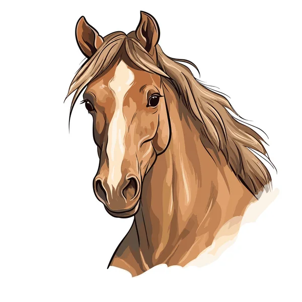 Лошадь Рисунок Лошадью Векторная Иллюстрация Стиле Каракулей — стоковый вектор