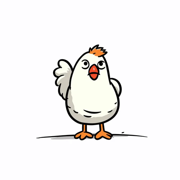 チキンだ 鶏の手描きイラスト ベクトルドアスタイルの漫画イラスト — ストックベクタ