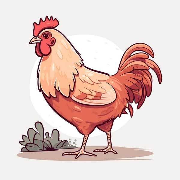 Kurczak Ręcznie Narysowana Ilustracja Kurczaka Wektor Doodle Styl Kreskówki Ilustracja — Wektor stockowy