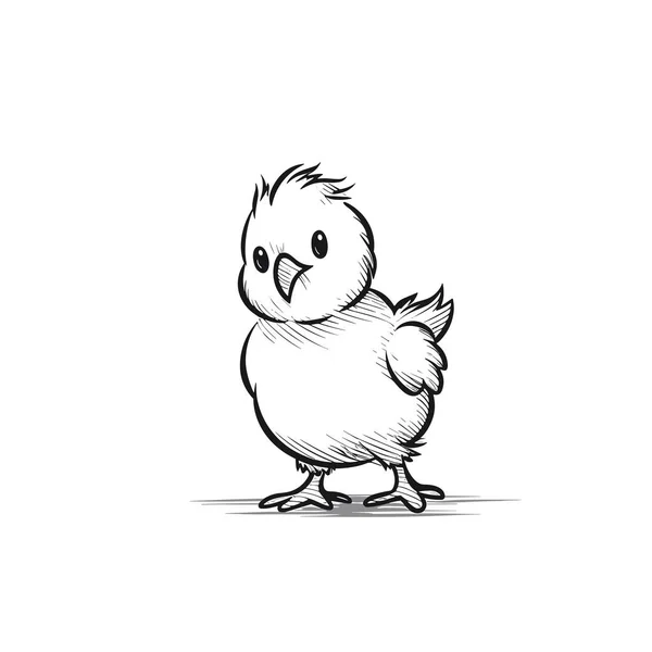 Κοτόπουλο Κοτόπουλο Ζωγραφισμένα Στο Χέρι Εικόνα Εικονογράφηση Στυλ Διανυσματικών Σκίτσων — Διανυσματικό Αρχείο
