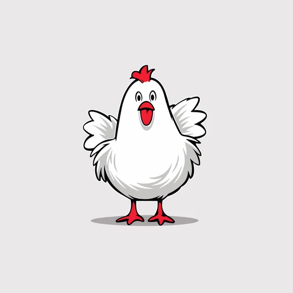 Κοτόπουλο Κοτόπουλο Ζωγραφισμένα Στο Χέρι Εικόνα Εικονογράφηση Στυλ Διανυσματικών Σκίτσων — Διανυσματικό Αρχείο