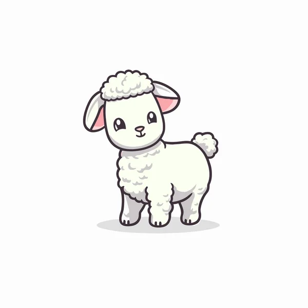 子羊の手描きイラスト ベクトルドアスタイルの漫画イラスト — ストックベクタ