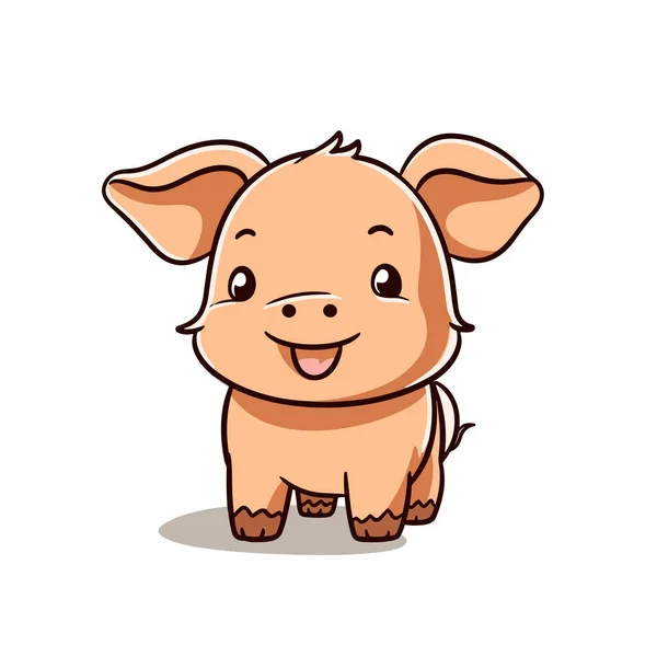 Porco Ilustração Desenhada Mão Porco Vector Doodle Estilo Desenho Animado —  Vetores de Stock