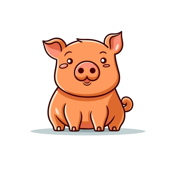 Pig Pig Hand Drawn Illustration Vector Doodle Style Cartoon Illustration — Stock Vector