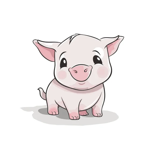 Piglet Piglet Hand Drawn Illustration Vector Doodle Style Cartoon Illustration — Stock Vector