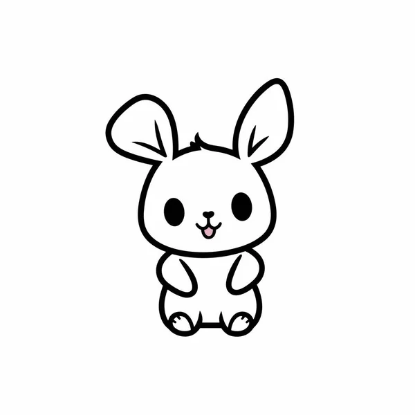 Conejo Ilustración Dibujada Mano Conejo Vector Doodle Estilo Ilustración Dibujos — Vector de stock