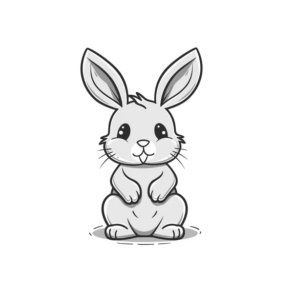 Tavşan Elle Çizilmiş Tavşan Resmi Vektör Karalama Stili Çizgi Film — Stok Vektör