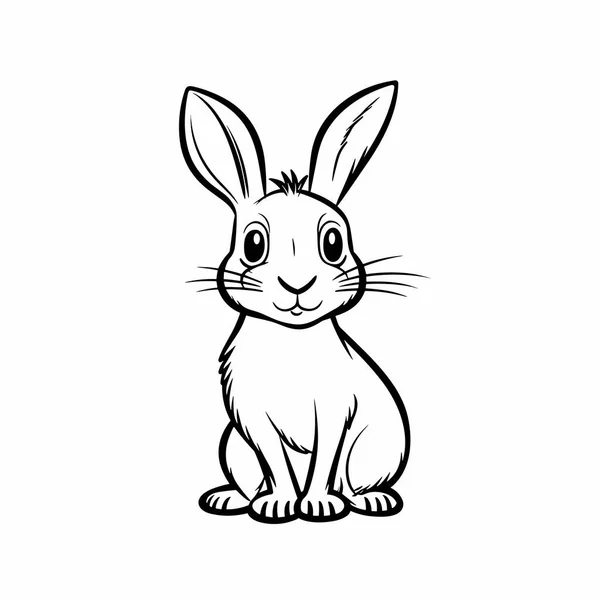 Кролик Ілюстрація Намальована Кроликом Векторний Каракулі Стиль Мультфільм Ілюстрація — стоковий вектор