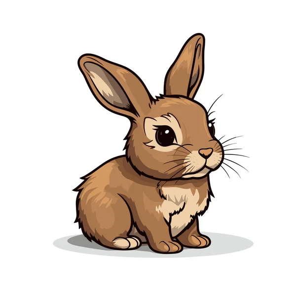 Coniglio Illustrazione Disegnata Mano Coniglio Illustrazione Del Fumetto Stile Doodle — Vettoriale Stock