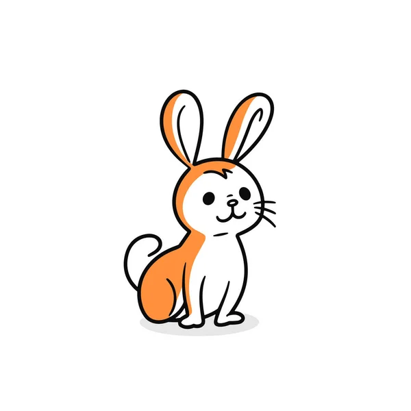 Kaninchen Hase Handgezeichnete Illustration Zeichentrickfilm Vector Doodle Stil — Stockvektor