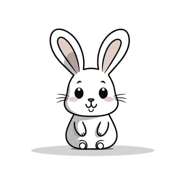 Rabbit Rabbit Hand Drawn Illustration Vector Doodle Style Cartoon Illustration — Stock Vector