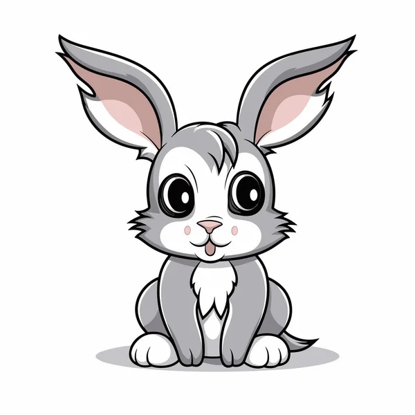 Coelha Rabbit Doe Ilustração Desenhada Mão Vector Doodle Estilo Desenho — Vetor de Stock