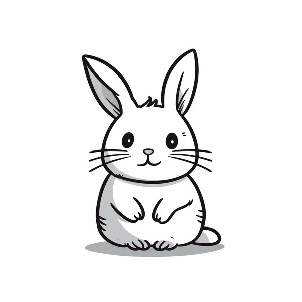 兔子的鸽子 兔子鸽子手绘插图 矢量涂鸦风格卡通画 — 图库矢量图片