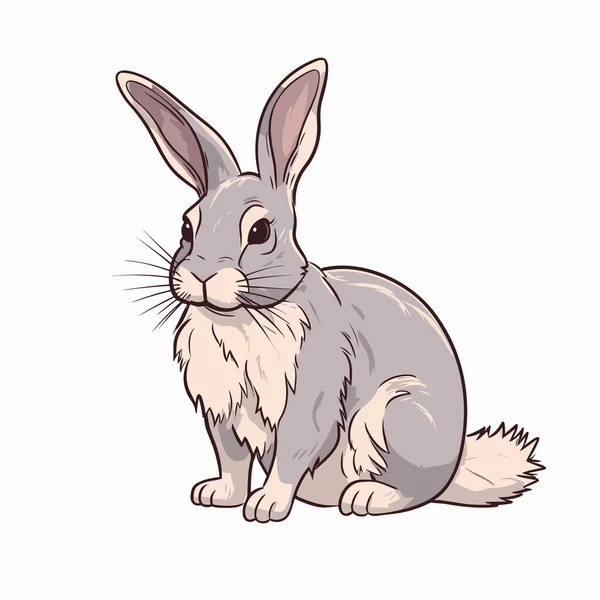 Coelha Rabbit Doe Ilustração Desenhada Mão Vector Doodle Estilo Desenho —  Vetores de Stock