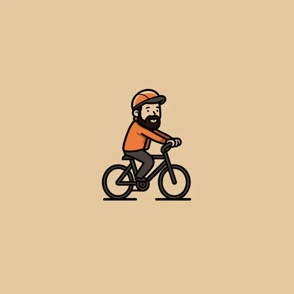 Cyclist Road Cyclist Hand Drawn Illustration Vector Doodle Style Cartoon — Stock Vector