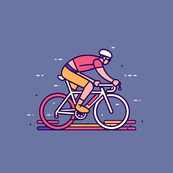 Radfahrer Handgezeichnete Illustration Eines Rennradfahrers Zeichentrickfilm Vector Doodle Stil — Stockvektor