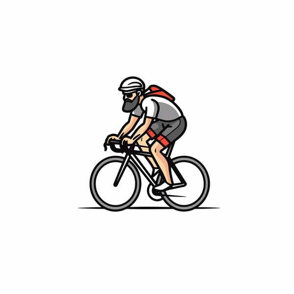 Cyklist Vägcyklist Handritad Illustration Vektor Klotter Stil Tecknad Illustration — Stock vektor